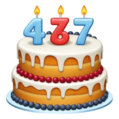 Cake with 47 ontop  sticker