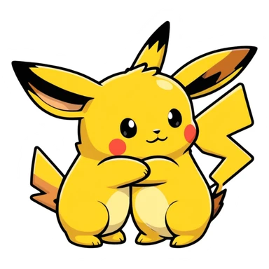 Evee and Pikachu hugging each other  sticker