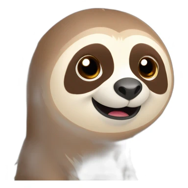 Cute happy sloth sticker