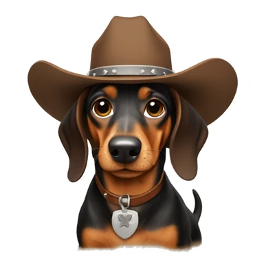 Dachshund cowboy sticker