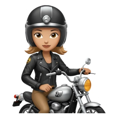woman rider riding motorbiker sticker
