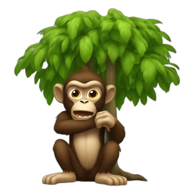 an angry monkey hittting a tree sticker
