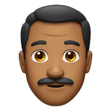 a brown man with moustache rolling his eyes sticker