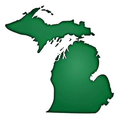 Michigan state shape with Flint location marked sticker