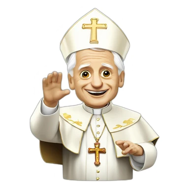 Pope Ratzinger waving sticker
