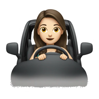 White brunette driving sticker