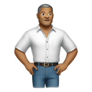 laurence-fishburne cartoon wearing shirt sticker
