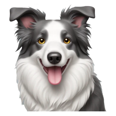 Grey border collie with the tongue out sticker