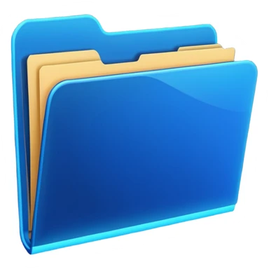 dark blue neon file folder with a slightly open flap sticker