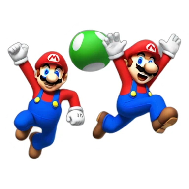 Mario jumping on luigi sticker
