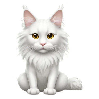 White Maine Coon Cat doing Yoga sticker