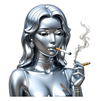 sorayama smoking statue sticker