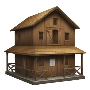 wooden farmhouse building sticker