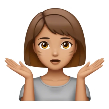 Girl with ash brown short hair wearing a shout-out outfit sticker