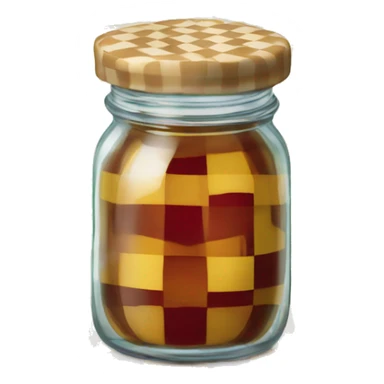 jam jar checkered lid sticker