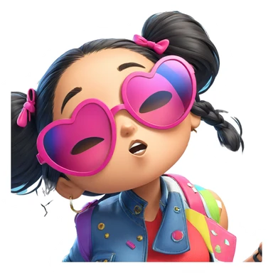stylish girl with sunglasses sticker