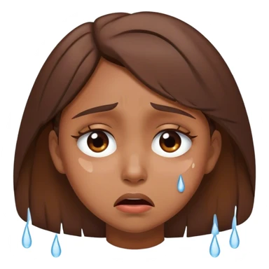 Brown girl brown hair crying  sticker