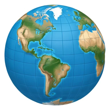 globe with blue meridians sticker