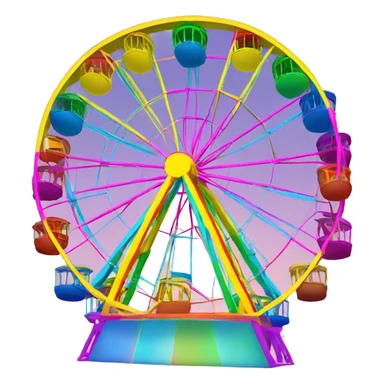 basic rainbow ferris wheel sticker