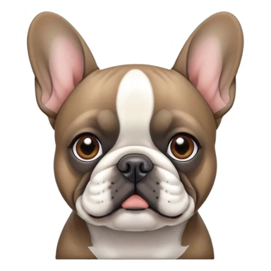 grey and brown french bulldog  sticker