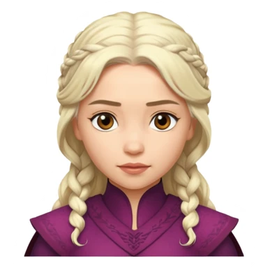 Daenerys Targaryen from Games of throne character face only younger sticker