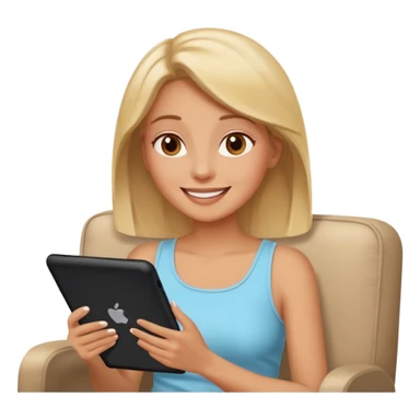Woman watching movie on tablet sticker