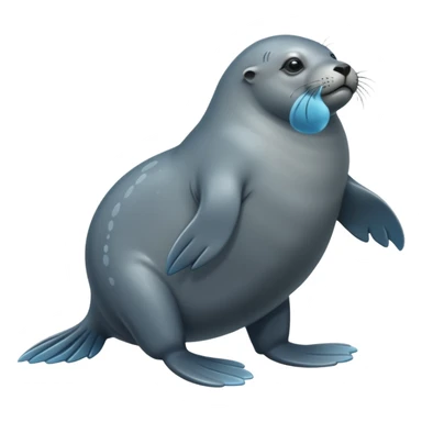 scary grey sea lion full body sticker