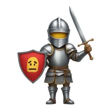 Knight holding a big banner sticker