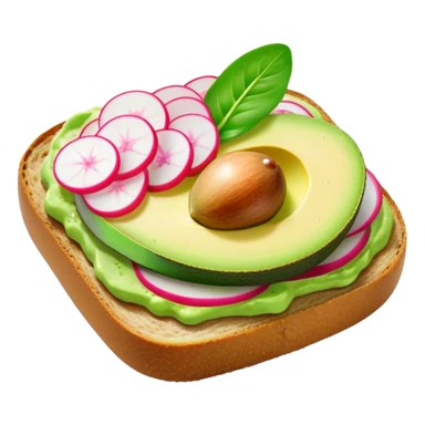 Avocado sourdough toast topped with radish slices  sticker