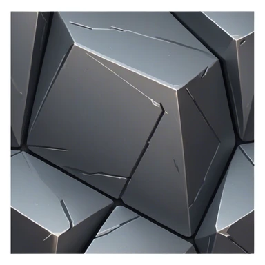 Cinematic Realistic Iron Ore, Strong and solid, with a dark, heavy surface marked by sharp angles and a faint metallic sheen. The deep gray color radiates durability and strength, while soft reflections show off the rugged texture. Soft glowing outline, capturing the essence of resilience and rugged strength in raw iron ore. sticker