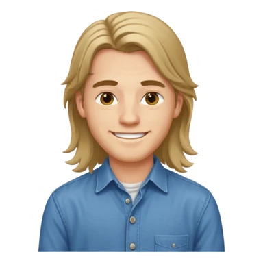 homme jeune cheveux long avec le sourire style européen sticker