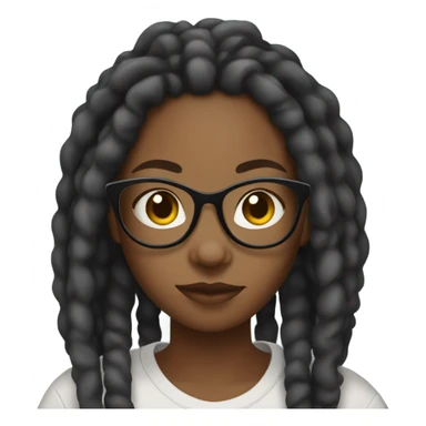 black girl teenager with locs and glasses sticker