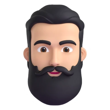 man with thick beard and connected eyebrows that meet in the middle sticker