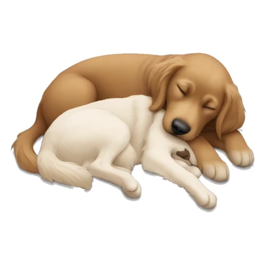 White girl brown hair sleeping with black golden retriever  sticker