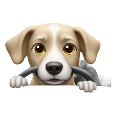 The dog drives a car sticker