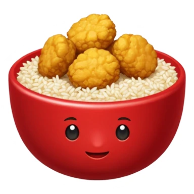 Bol rouge avec des nuggets et du riz sticker