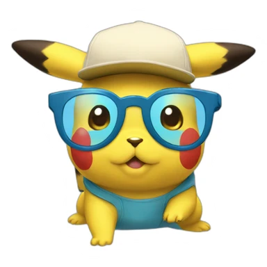 Pikachu lunette bleu sticker