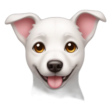 White dog in love with heart eyes sticker