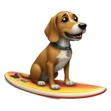 Dog on a surfboard sticker