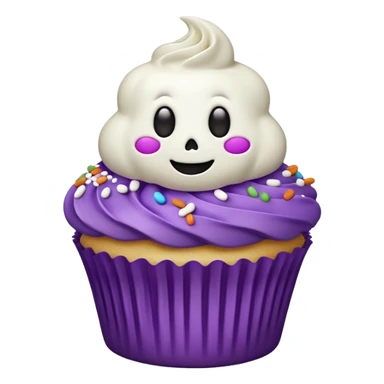 cupcake fantasma roxo e branco sticker