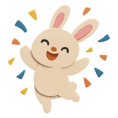 Remove the shadow from the bunny, keep all other design elements unchanged, maintain transparent background sticker
