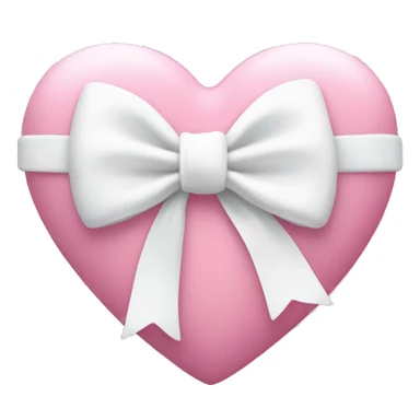 Pastell pink Heart with white bow sticker