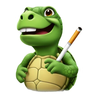 Turtle with a cigarette in mouth sticker