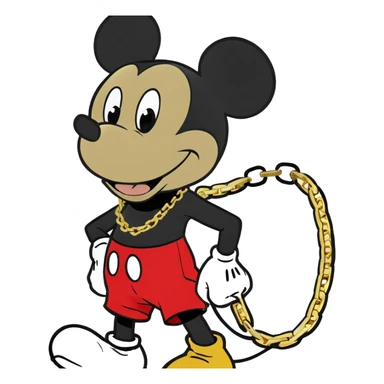 Mickey mouse from the ghetto and gold chain sticker
