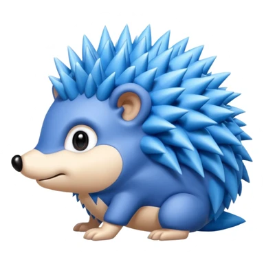 A blue hedgehog with 6 spines  sticker