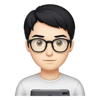 gamer, black hair girl with glasses sticker