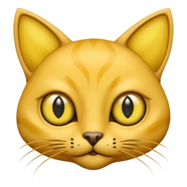 furless dark yellow alien cat face with alen eyes sticker