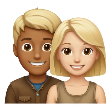 Couple garçon bronze et fille blanche blonde  sticker