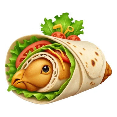 chicken wrap with lettuce and tomato peeking out sticker