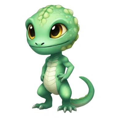 Chibi, White, Anthro-Sona-Lizard-Alien-Fakémon, Full Body sticker